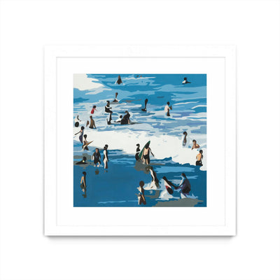 "Surf's Up" Matted and Framed White 30x30 Wall Art