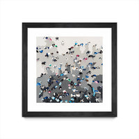 Œuvre d’art murale encadrée noire et mate « Crowd Sourcing » 36 x 36