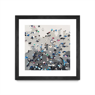 "Crowd Sourcing" Matted and Framed Black 36x36 Wall Art