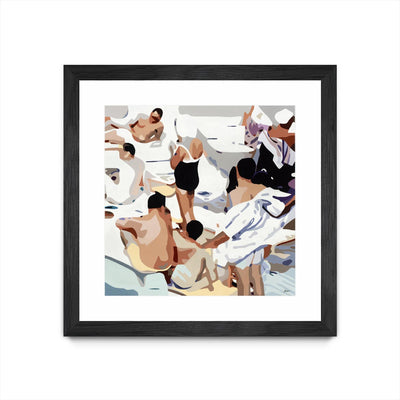 "Tammy & Greg's Pool Party" Matted and Framed Black 36x36 Wall Art