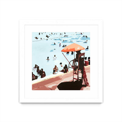 "It's All Going Just Swimmingly" Matted and Framed White 36x36 Wall Art