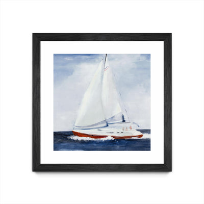 "Chasing The Sun" Matted and Framed Black 30x30 Wall Art