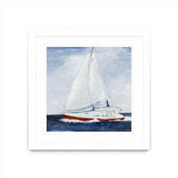 Œuvre d’art murale encadrée blanche et mate « Chasing The Sun » 36 x 36