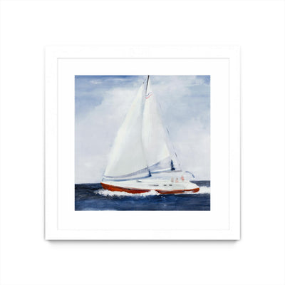 "Chasing The Sun" Matted and Framed White 30x30 Wall Art