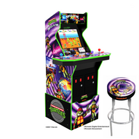  Borne d’arcade Teenage Mutant Ninja TurtlesMD : Turtles in Time Arcade1Up, plateforme et tabouret 