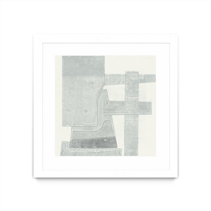 Œuvre d’art murale encadrée blanche et mate « Orien » 30 x 30