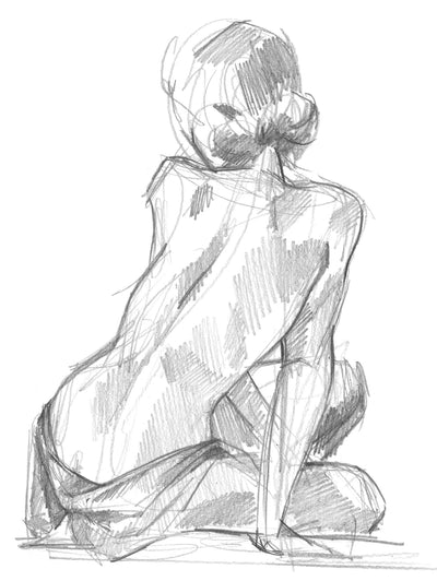 "Sitting Pose Ii" Giant Art 72x54 Wall Art