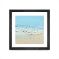 Œuvre d’art murale encadrée noire et mate « Beach Day I » 36 x 36