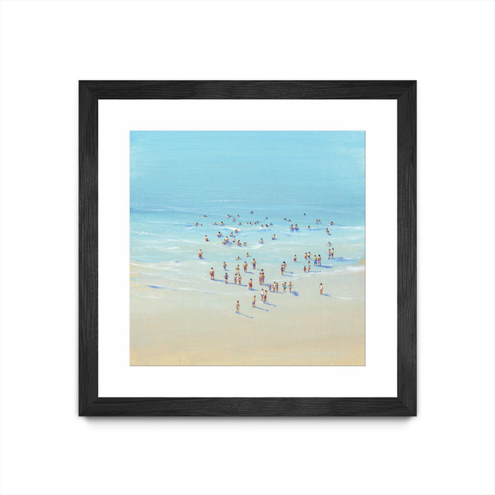 Œuvre d’art murale encadrée noire et mate « Beach Day Ii » 36 x 36