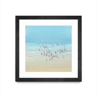Œuvre d’art murale encadrée noire et mate « Beach Day Ii » 30 x 30