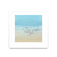 Œuvre d’art murale encadrée blanche et mate « Beach Day Ii » 36 x 36