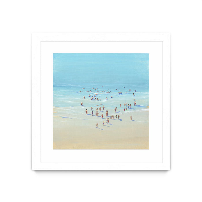 Œuvre d’art murale encadrée blanche et mate « Beach Day Ii » 36 x 36