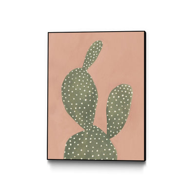 "Coral Cacti I" Canvas Framed Black 30x40 Wall Art