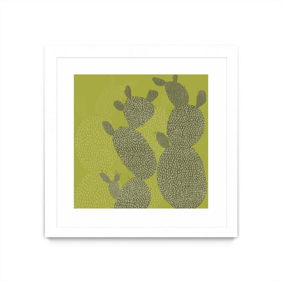 "Opuntia Ii" Matted and Framed White 36x36 Wall Art