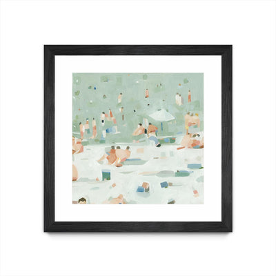 "Summer Confetti I" Matted and Framed Black 30x30 Wall Art