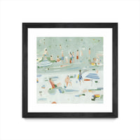 Œuvre d’art murale encadrée noire et mate « Summer Confetti Ii » 36 x 36