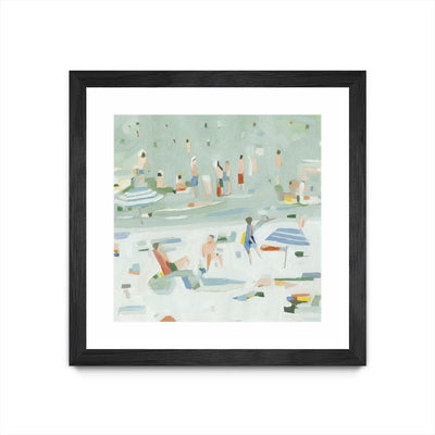 "Summer Confetti Ii" Matted and Framed Black 36x36 Wall Art