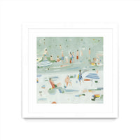 Œuvre d’art murale encadrée blanche et mate « Summer Confetti Ii » 30 x 30