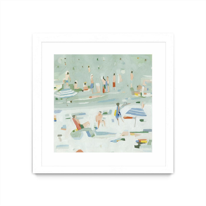 Œuvre d’art murale encadrée blanche et mate « Summer Confetti Ii » 30 x 30