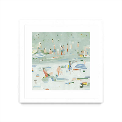 "Summer Confetti Ii" Matted and Framed White 36x36 Wall Art