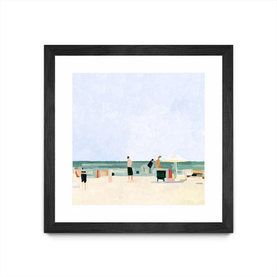 "Family Vacation I" Matted and Framed Black 30x30 Wall Art