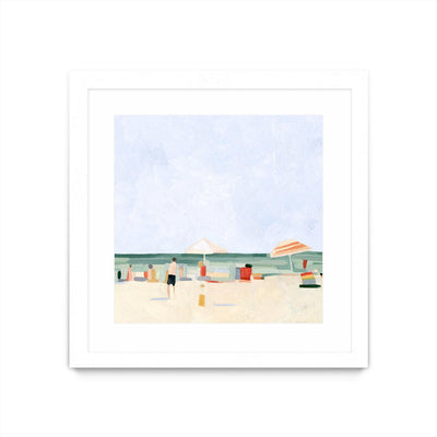 "Family Vacation Ii" Matted and Framed White 30x30 Wall Art
