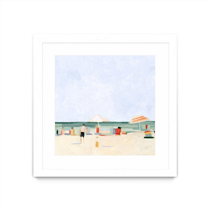 Œuvre d’art murale encadrée blanche et mate « Family Vacation Ii » 36 x 36