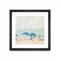 Œuvre d’art murale encadrée noire et mate « If It's The Beaches I » 36 x 36