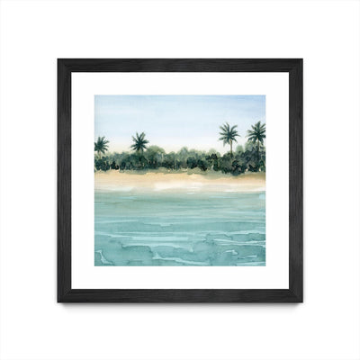 "Paradis Ii" Matted and Framed Black 30x30 Wall Art