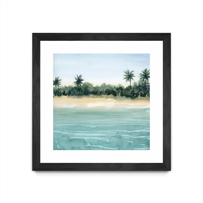 Œuvre d’art murale encadrée noire et mate « Paradis Ii » 36 x 36
