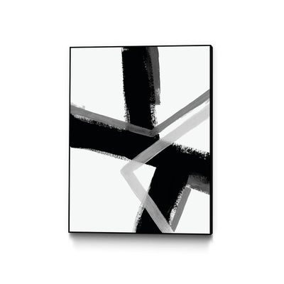 "Angular Pulse Iv" Canvas Framed Black 24x32 Wall Art