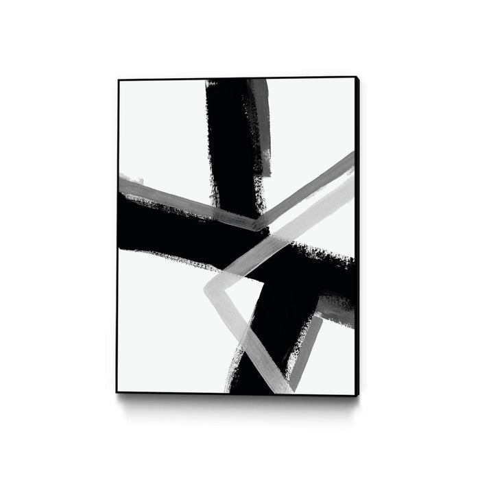 Œuvre d'art murale sur toile encadrée noire « Angular Pulse Iv » 18 x 24