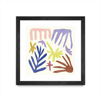 Œuvre d’art murale encadrée noire et mate « Coral Construction Ii » 30 x 30