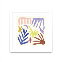 Œuvre d’art murale encadrée blanche et mate « Coral Construction Ii » 36 x 36