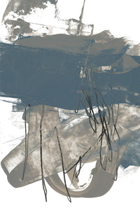 Œuvre d’art murale Giant Art « Blue & Grey Swipe I » 72 x 48