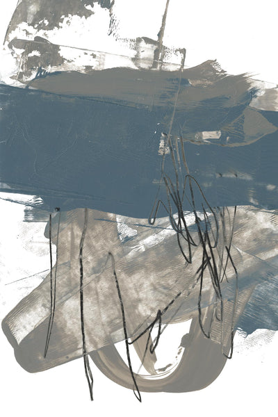 "Blue & Grey Swipe I" Giant Art 72x48 Wall Art
