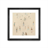 Œuvre d’art murale encadrée noire et mate « Beach Goer Iv » 36 x 36