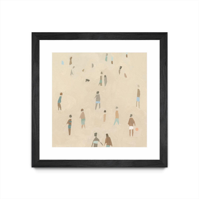 Œuvre d’art murale encadrée noire et mate « Beach Goer Iv » 36 x 36