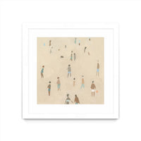 Œuvre d’art murale encadrée blanche et mate « Beach Goer Iv » 36 x 36