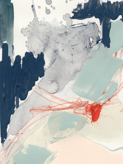 "Ash Blue & Crimson I" Giant Art 72x54 Wall Art