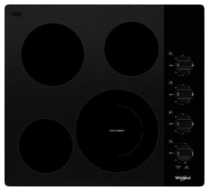 Surface de cuisson électrique compacte Whirlpool 24 po en vitrocéramique - WCE55US4HB