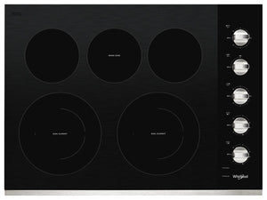 Surface cuisson électrique vitrocéramique Whirlpool 30 po 2 éléments radiants doubles - WCE77US0HS