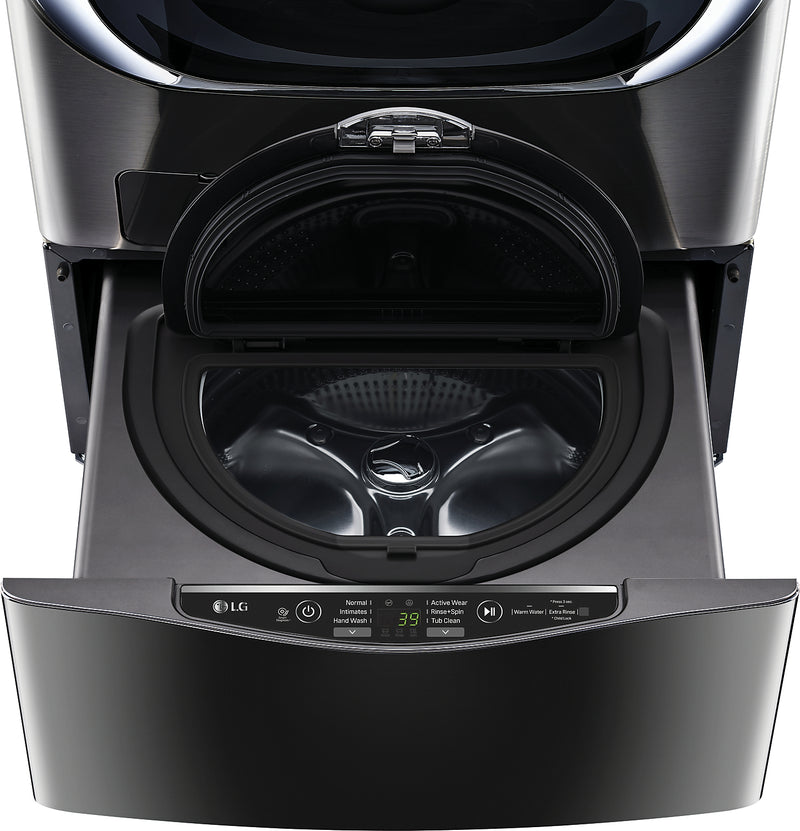 LG TWIN Wash™ 1.1 Cu. Ft. SideKick™ 27" Pedestal Washer - WD100CB  - Laundry Pedestal in Black Steel