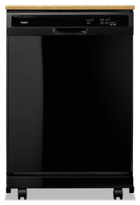  Lave-vaisselle portatif Whirlpool de 24 po et de 64 dBA avec commandes à l’avant - noir - WDP370PAHB