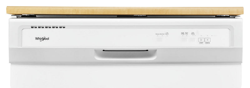 Lave-vaisselle portatif Whirlpool de 24 po et de 64 dBA avec commandes à l’avant - blanc - WDP370PAHW