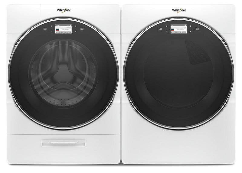 Whirlpool 5.8 Cu. Ft. Smart Front-Load Washer and 7.4 Cu. Ft. Smart Front-Load Dryer - White