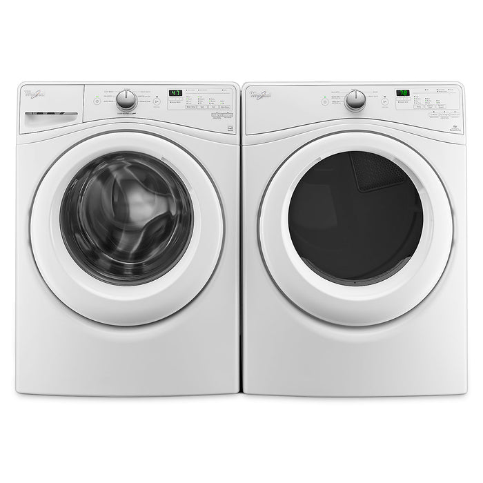 Laveuse à chargement frontal de 5,2 pi³ et sécheuse électrique de 7,4 pi³ de Whirlpool – blanches