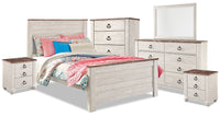 Ensemble de chambre à coucher Willowton 8 pièces avec lit double