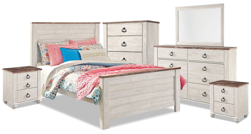 Ensemble de chambre à coucher Willowton 8 pièces avec lit double