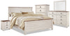 Ensemble de chambre à coucher Willowton 7 pièces avec très grand lit